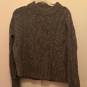 Everlane Cloud Cable Knit Sweater Gray Merle